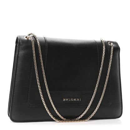 Calfskin Serpenti Forever Shoulder Bag Black