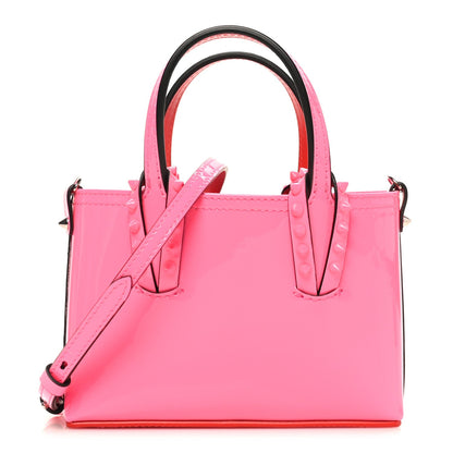 Patent Calfskin Spikes Mini East West Cabata Tote Poupidou