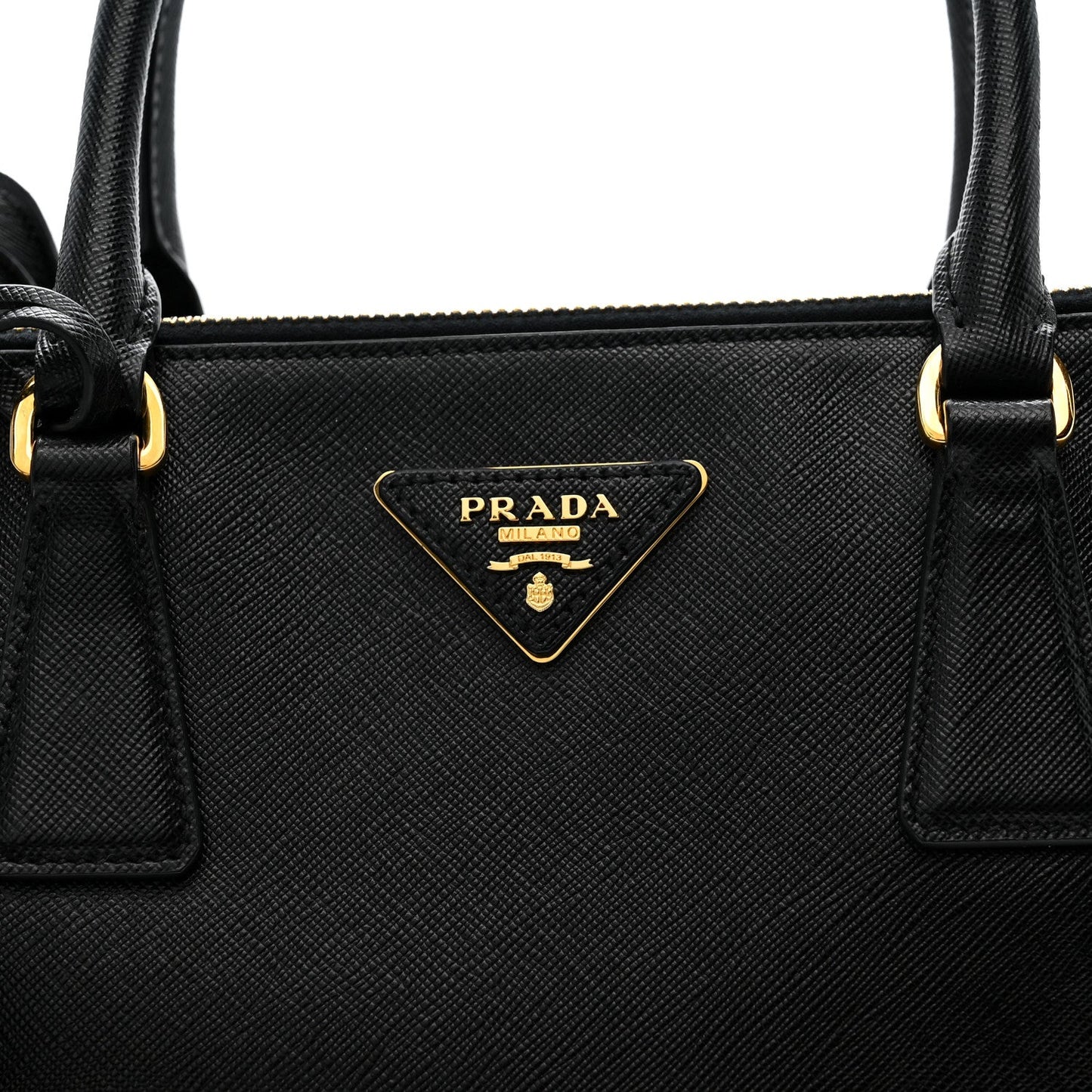 Saffiano Small Galleria Double Zip Tote Black
