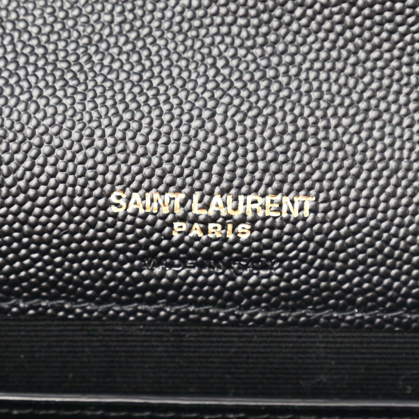 Grain De Poudre Matelasse Chevron Monogram Envelope Chain Wallet Black