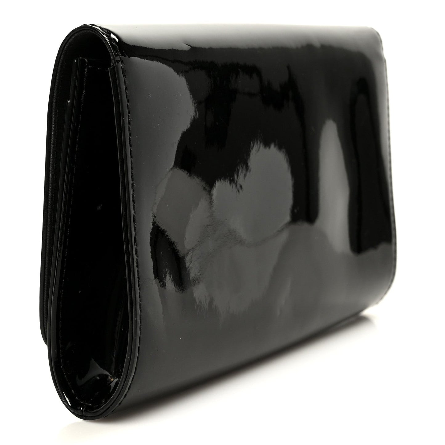 Patent Louise Clutch Black