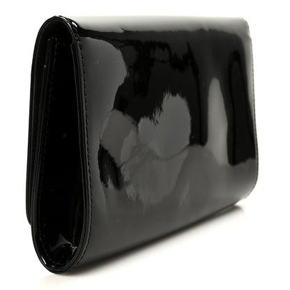 Patent Louise Clutch Black