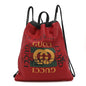 Calfskin Coco Capitan Logo Drawstring Backpack Hibiscus Red