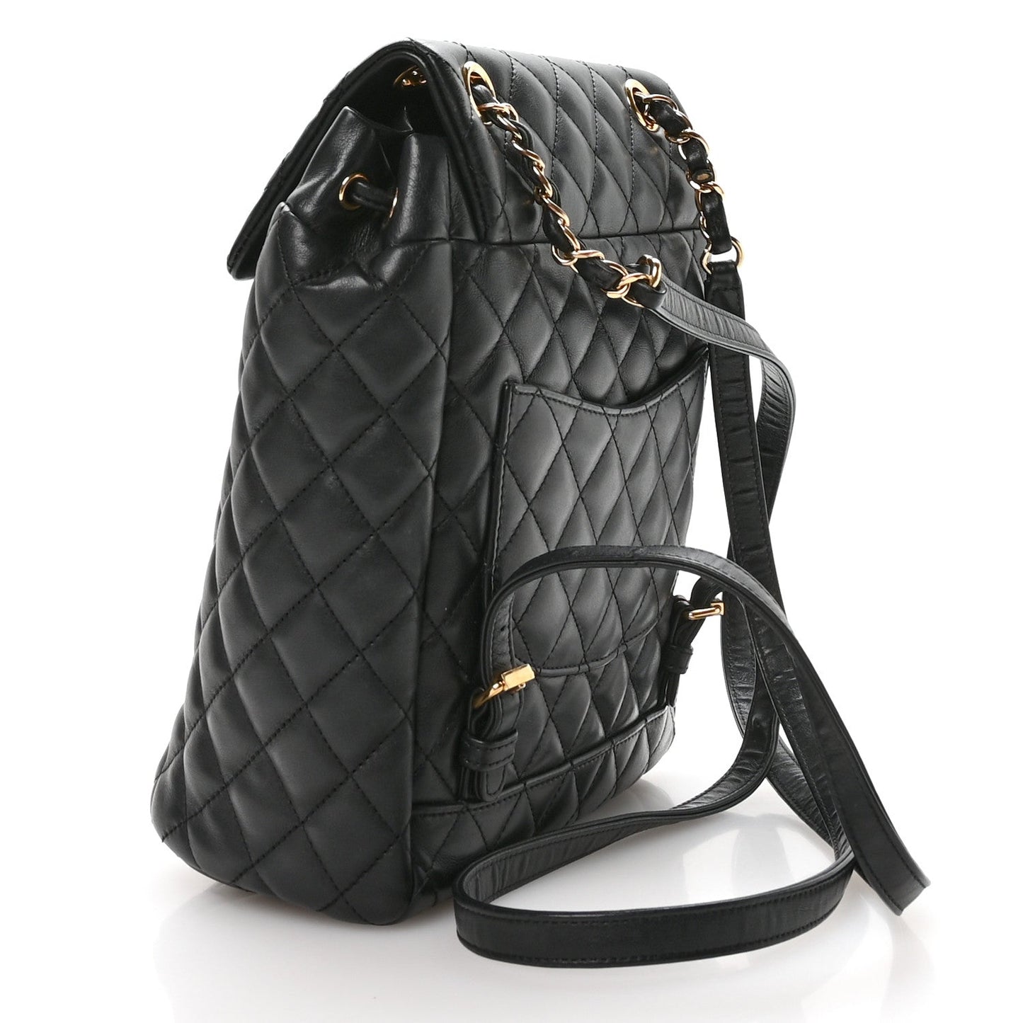 Lambskin Quilted Small Urban Spirit Backpack Black