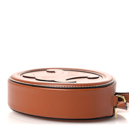 Smooth Calfskin Cuir Small Triomphe Oval Crossbody Purse Tan