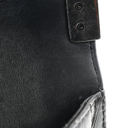 Faded Calfskin Quilted Small Studded Boy Flap Grey