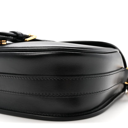 Box Calfskin Medium Bobby Flap Black
