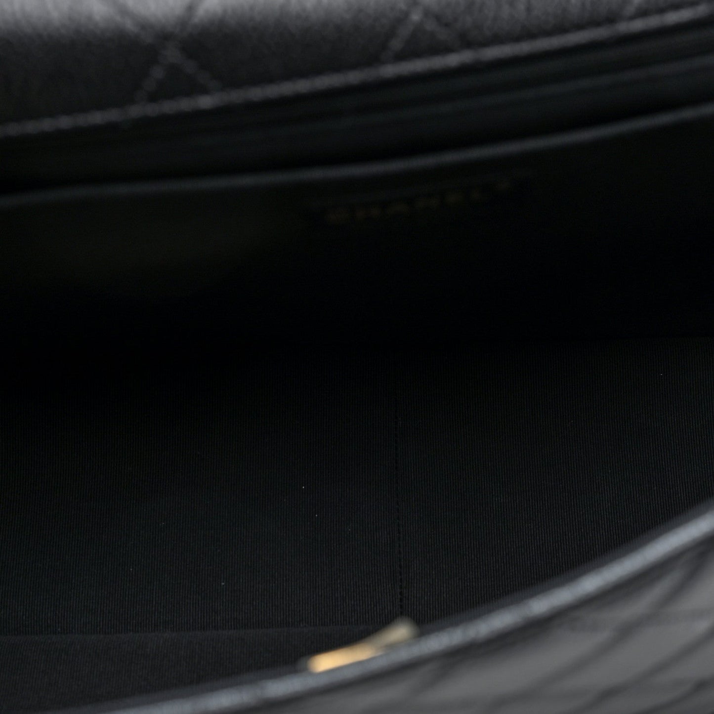 Grained Calfskin Quilted XXL Travel Flap Bag Black