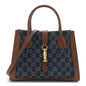 New Denim GG Monogram Dollar Calfskin Medium Jackie 1961 Tote Blue Tea Cuir Epilog