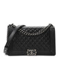 Calfskin Quilted New Medium Boy Flap Black