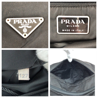 Prada Tessuto Triangle Logo Plate Nylon Shoulder Bag