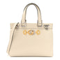 Grainy Calfskin Small Zumi Top Handle Bag Mystic White