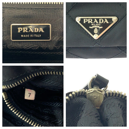Prada Tessuto Quilted Triangle Logo Plate 2way Shoulder Bag BT0422