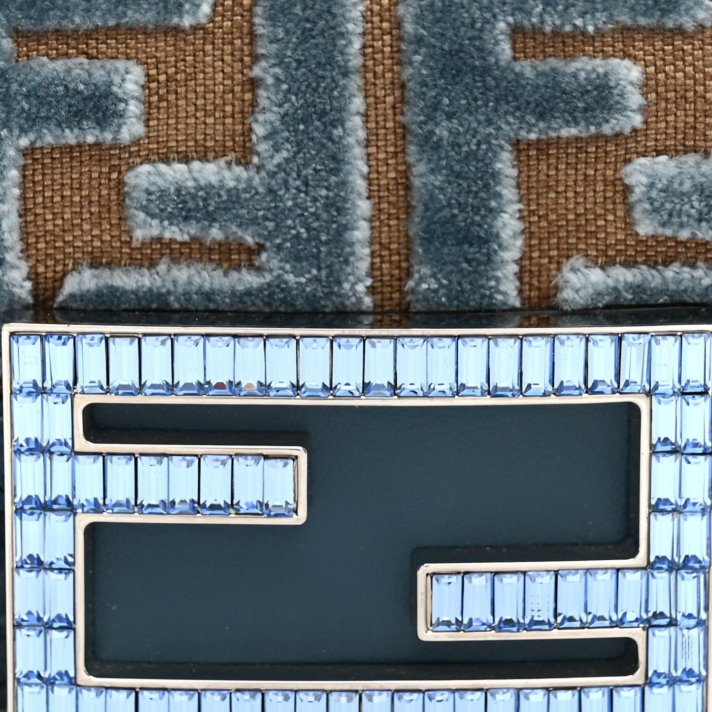 Velvet Jacquard FF Crystal Nano Baguette Charm Anice