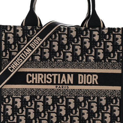 Oblique Calfskin Small Book Tote With Strap Blue Multicolor