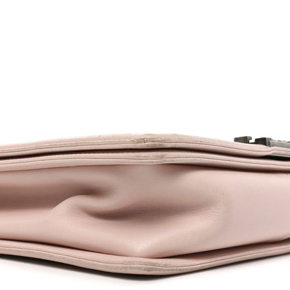 Lambskin Quilted Large Boy Flap Light Pink