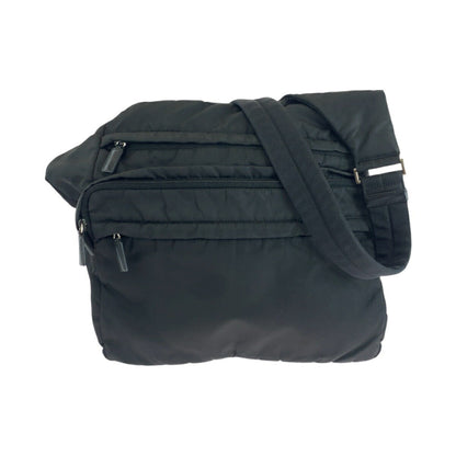 Prada Tessuto Triangle Logo Plate Nylon Shoulder Bag