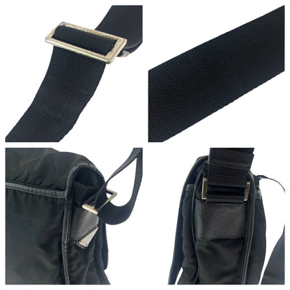 Prada Tessuto Triangle Logo Plate Nylon Shoulder Bag