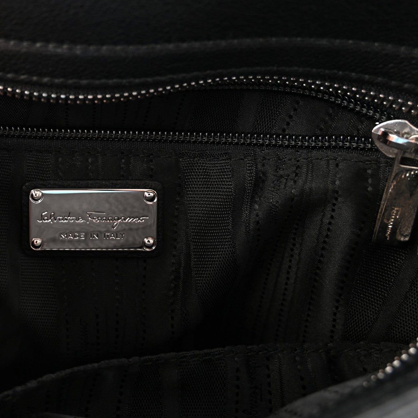 Grained Calfskin Sofia Satchel Black