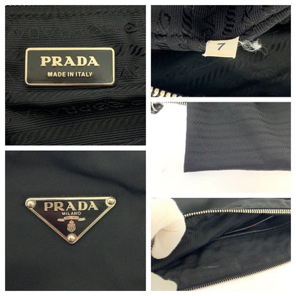 Prada Tessuto Triangle Logo Plate Nylon Shoulder Bag