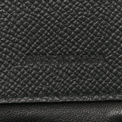 Grained Calfskin Graffiti BB Chain Wallet Black Bleu Violet