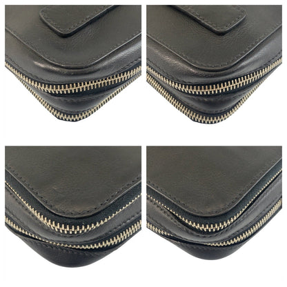 Prada Triangle Logo Plate Leather Clutch Bag