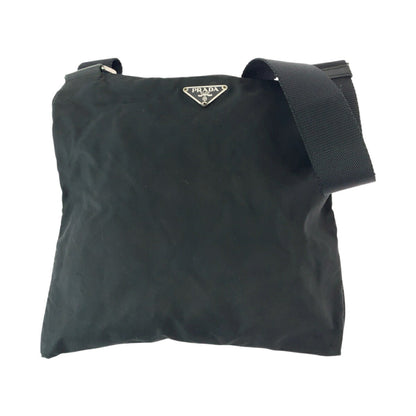 Prada Tessuto Triangle Logo Plate Nylon Shoulder Bag