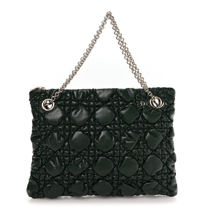 Calfskin Puffy Macrocannage Medium Dior Crunchy Bag  Forest Bloom