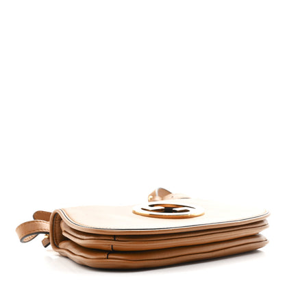 Roxy Calfskin Web Mini Blondie Shoulder Bag Cognac