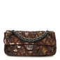 Metallic Snakeskin Crochet Soft and Chain Maxi Flap Burgundy Multicolor