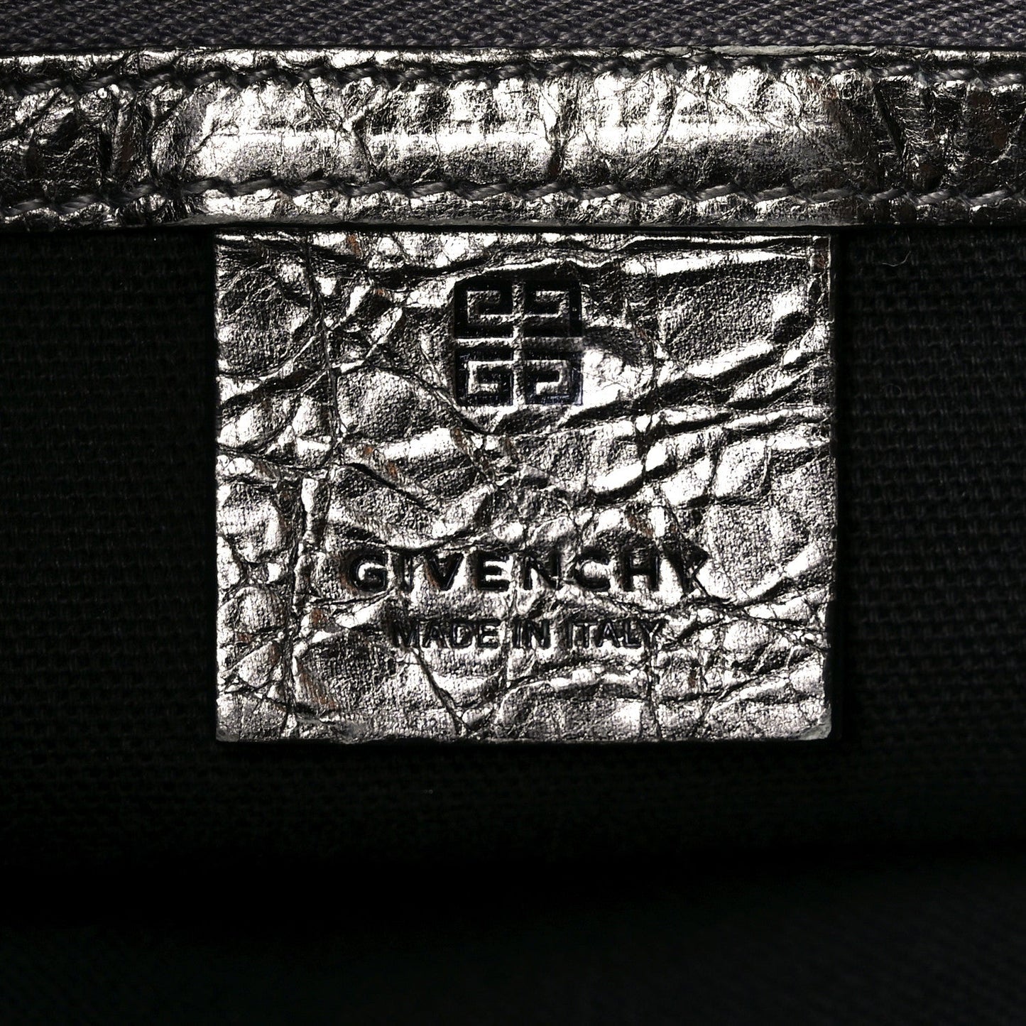 Metallic Calfskin Medium Voyou Bag Silver