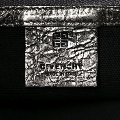 Metallic Calfskin Medium Voyou Bag Silver