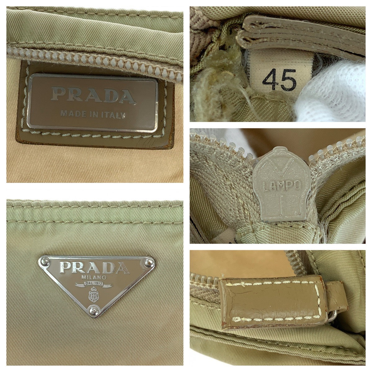 Prada Tessuto Triangle Logo Plate Nylon Shoulder Bag