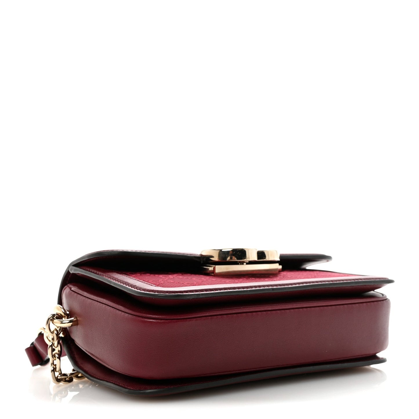 Crepe Wool Silk GG Monogram Go Small Shoulder Bag Rosso Ancora