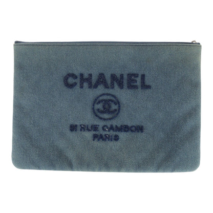 Chanel Deauville Sequin Denim Clutch Bag
