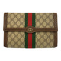 Gucci GG Supreme Canvas Leather Clutch Bag