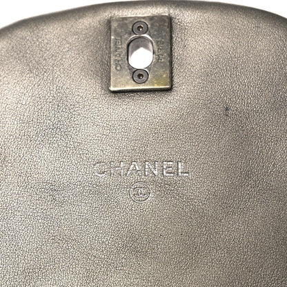 Metallic Calfskin Quilted Mini Coco Mail Clutch Ruthenium
