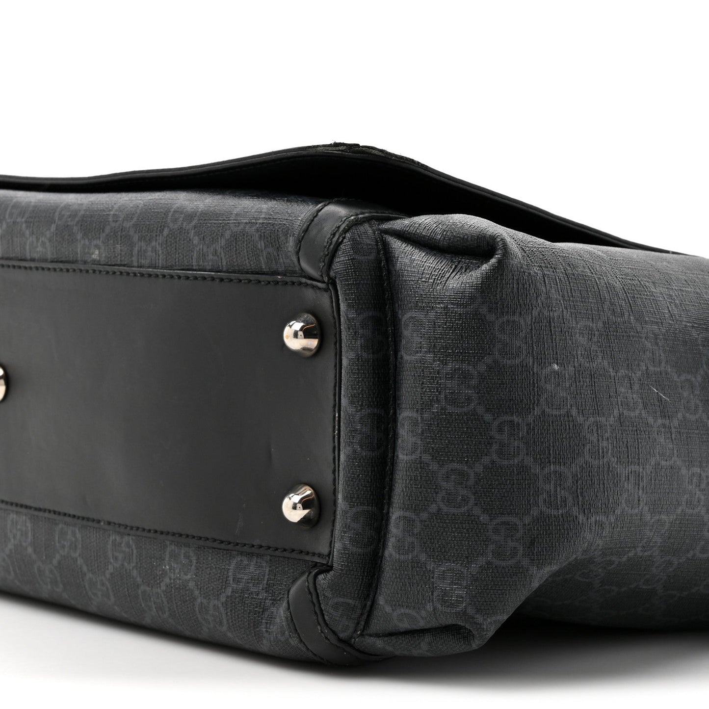 GG Supreme Monogram Web Messenger Diaper Bag Black Grey