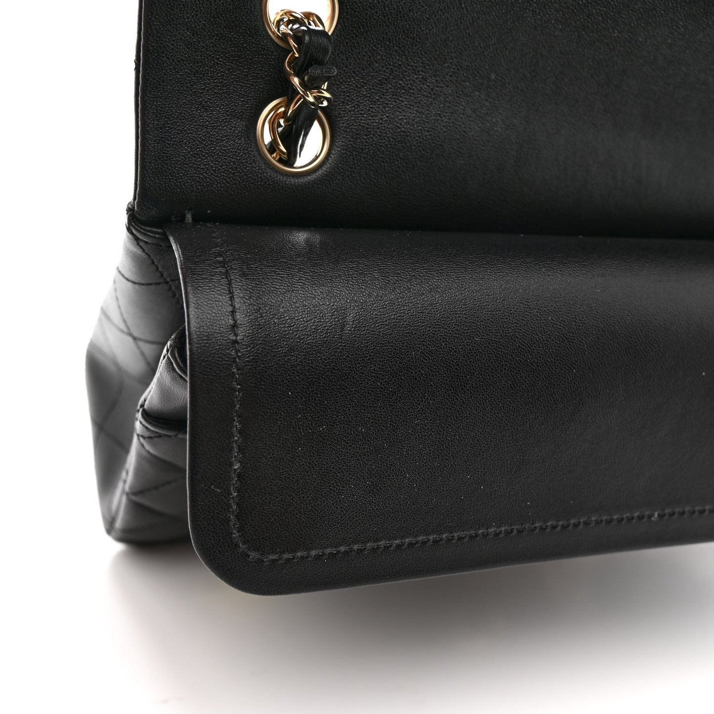 Lambskin Quilted Medium Hollywood Charms Double Flap Black