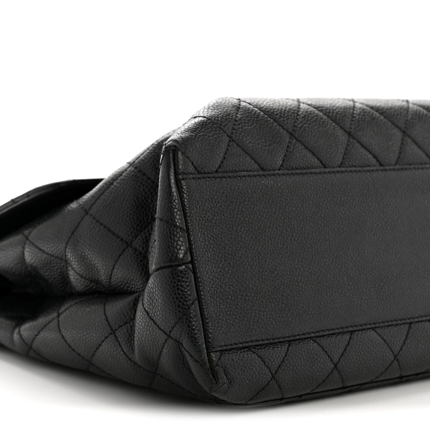 Caviar Quilted Jumbo Kelly Flap Black