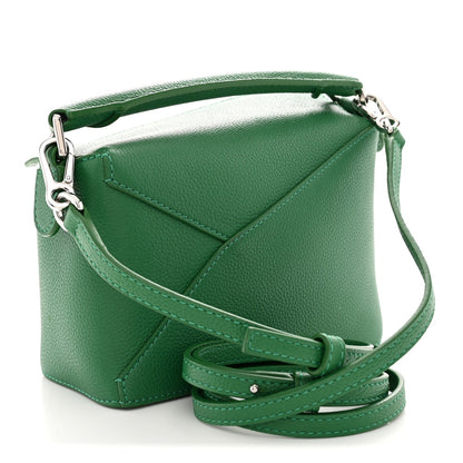 Calfskin Small Puzzle Edge Bag Tropical Green