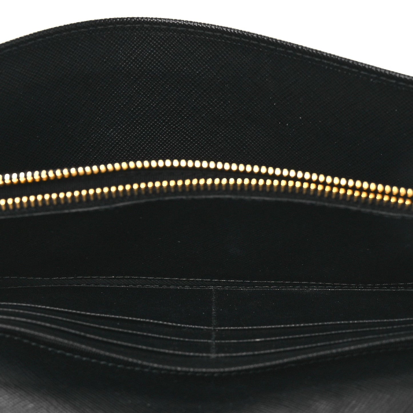 Saffiano Metal Oro Chain Wallet Black