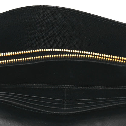 Saffiano Metal Oro Chain Wallet Black