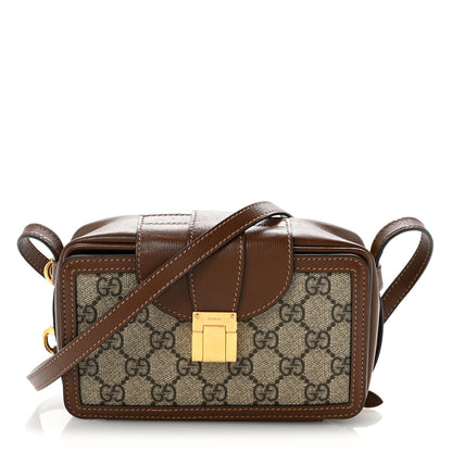 GG Supreme Monogram Mini Clasp Bag Beige Brown