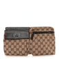 GG Monogram Double Pocket Belt Bag Dark Brown