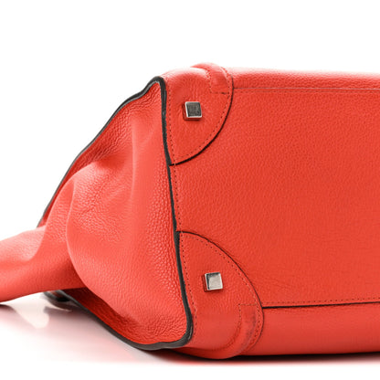 Drummed Calfskin Mini Luggage Coquelicot