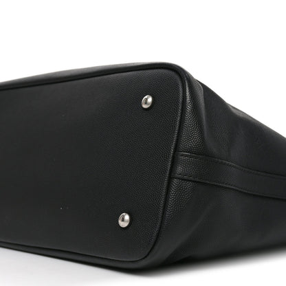 Calfskin Large Coco Eyelets Shopping Tote Black