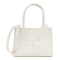 Vegan Leather Small Shopping Bag White