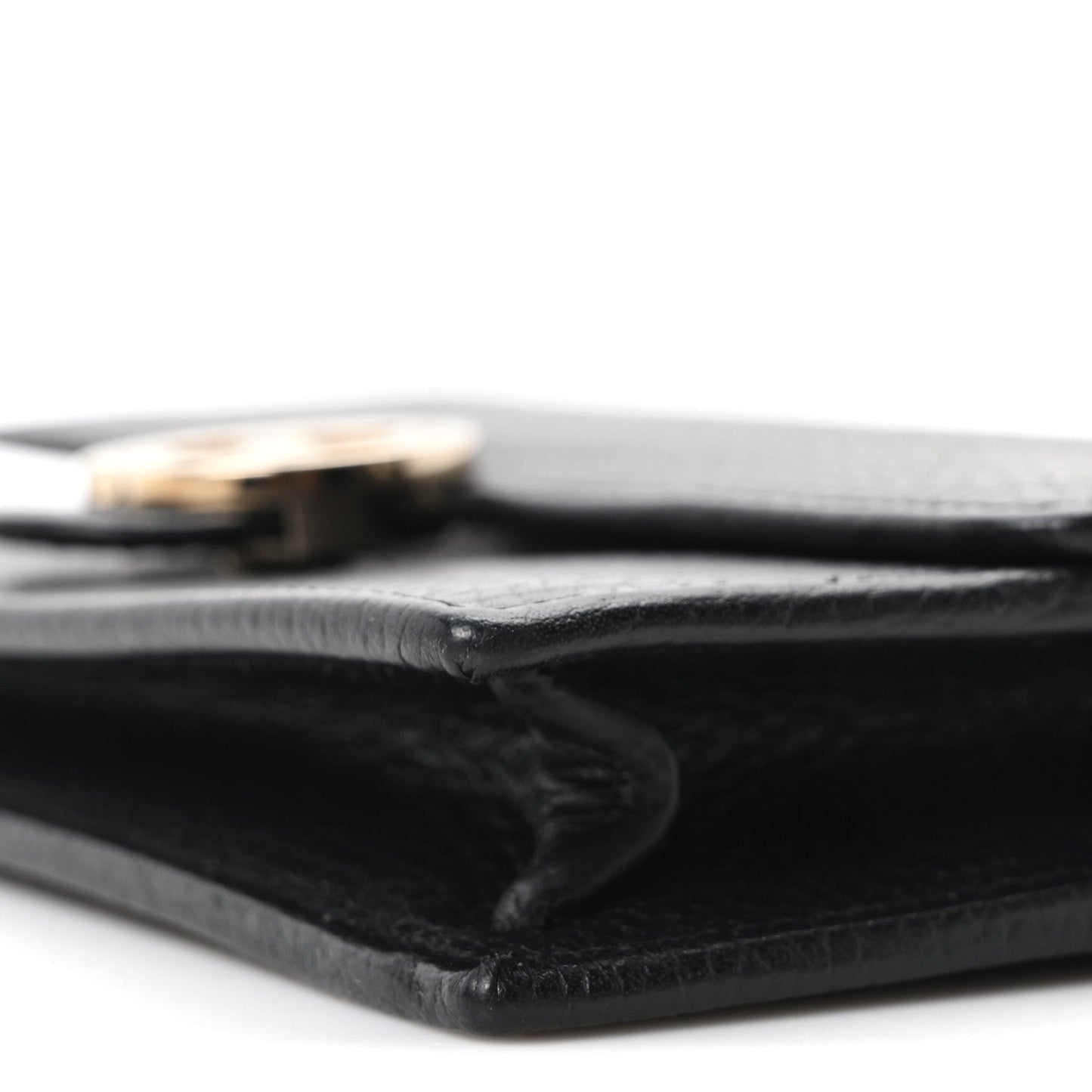 Dollar Calfskin Interlocking G Chain Wallet Black