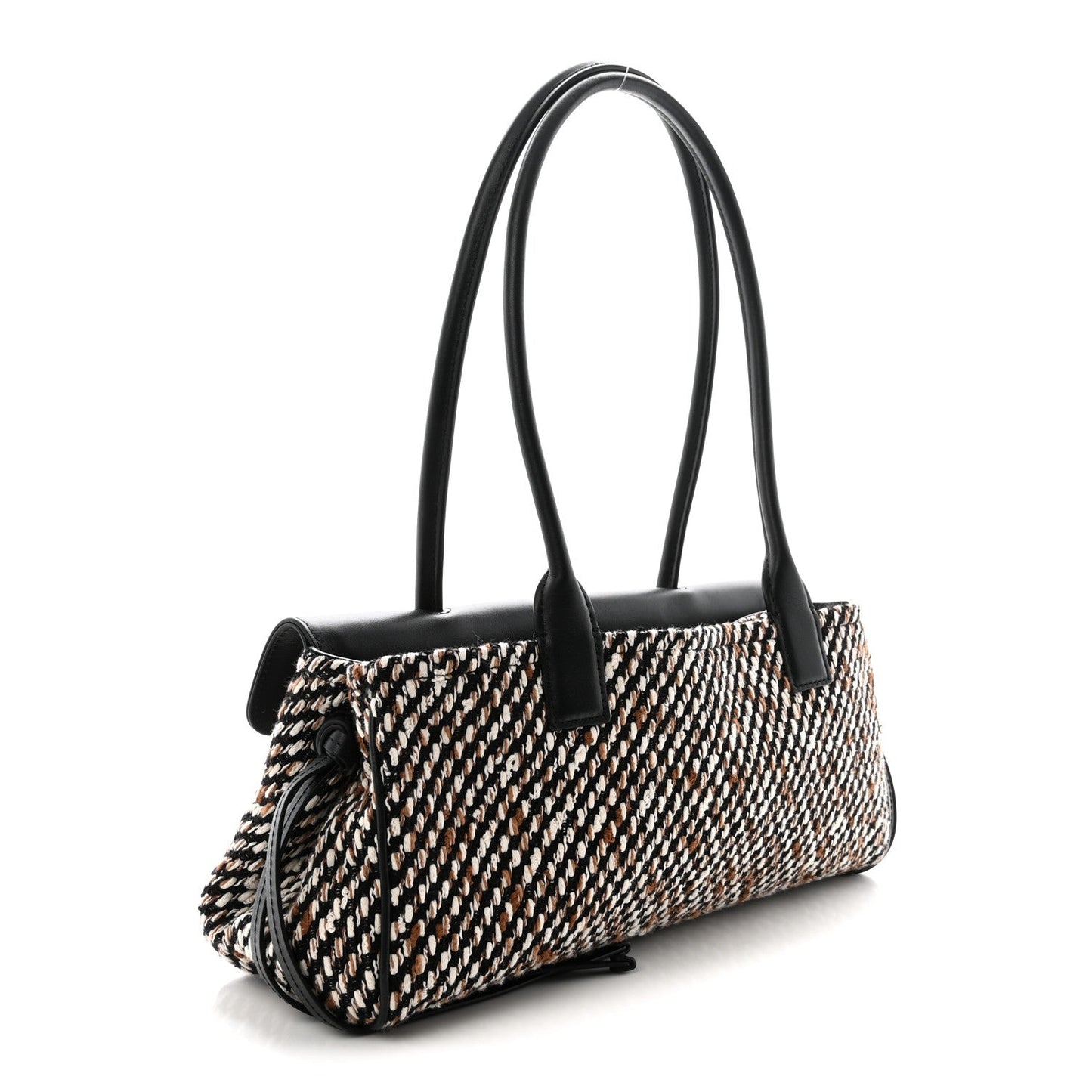 Tweed Calfskin Urban Essentials Small Shopping Bag Black Multicolor